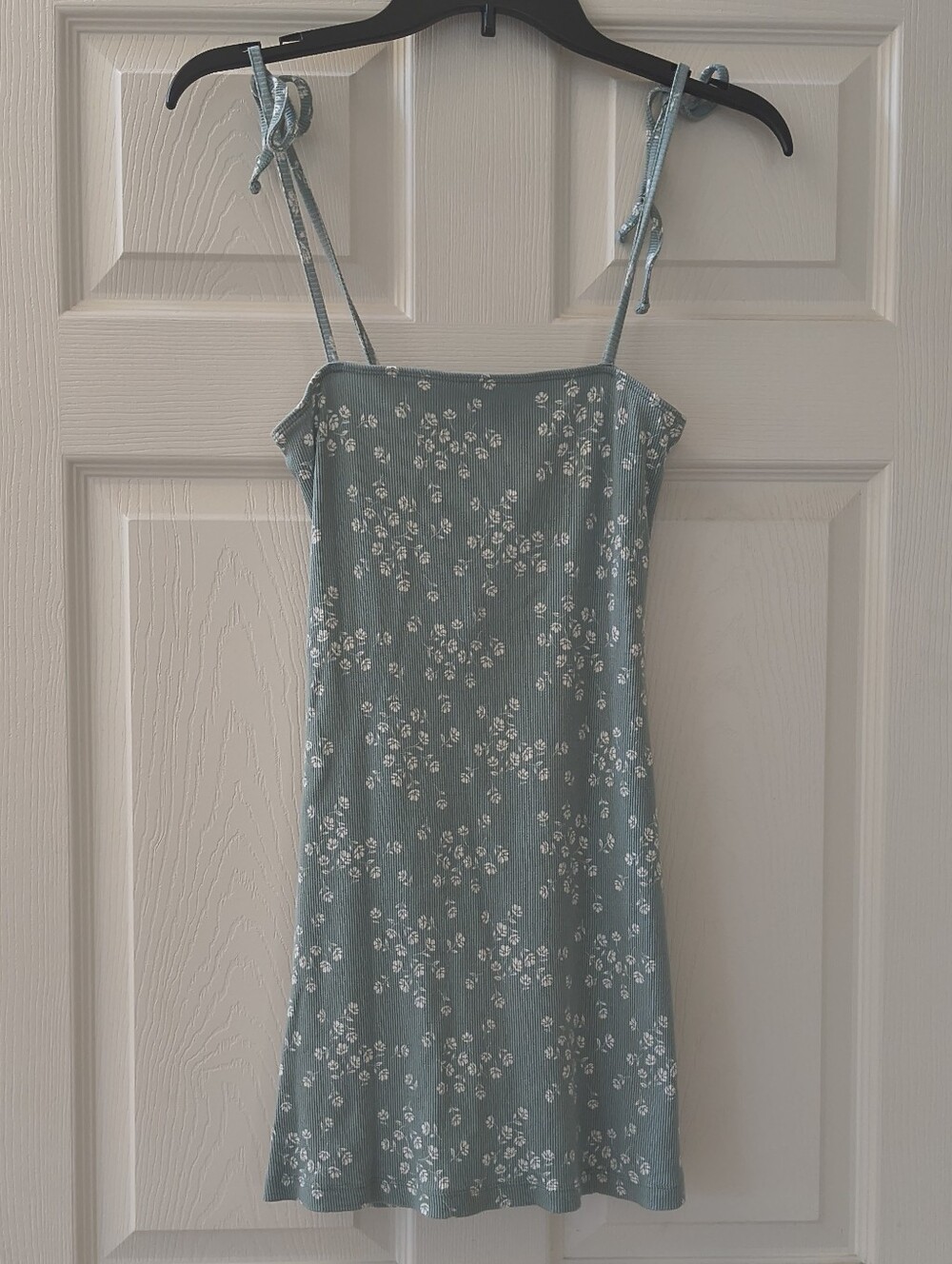 Forever 21 Sage Green Floral Cotton Mini Dress | Size Small